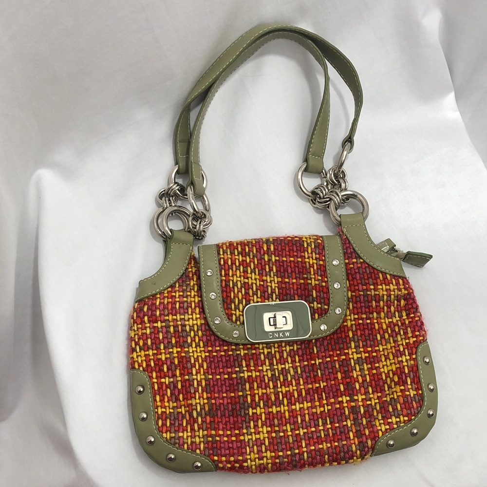 Stylish Red and Green Handbag
